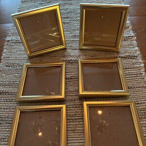6 Small Gold Square Picture Frames